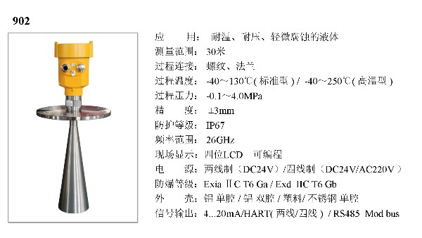 慧博新銳雷達(dá)物位計(jì)HBRD902選型說明書 慧博新銳雷達(dá)物位計(jì)HBRD902選型說明書