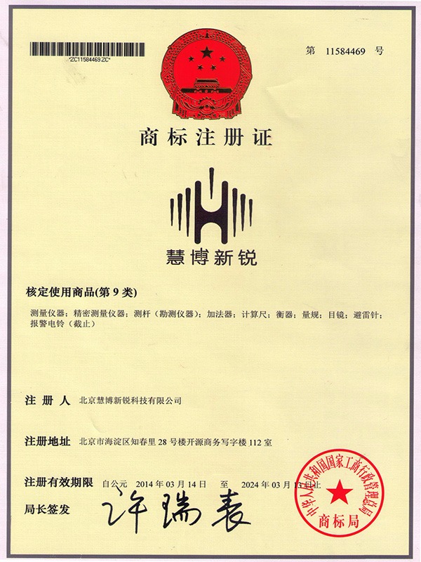 慧博新銳商標(biāo)證書(shū)